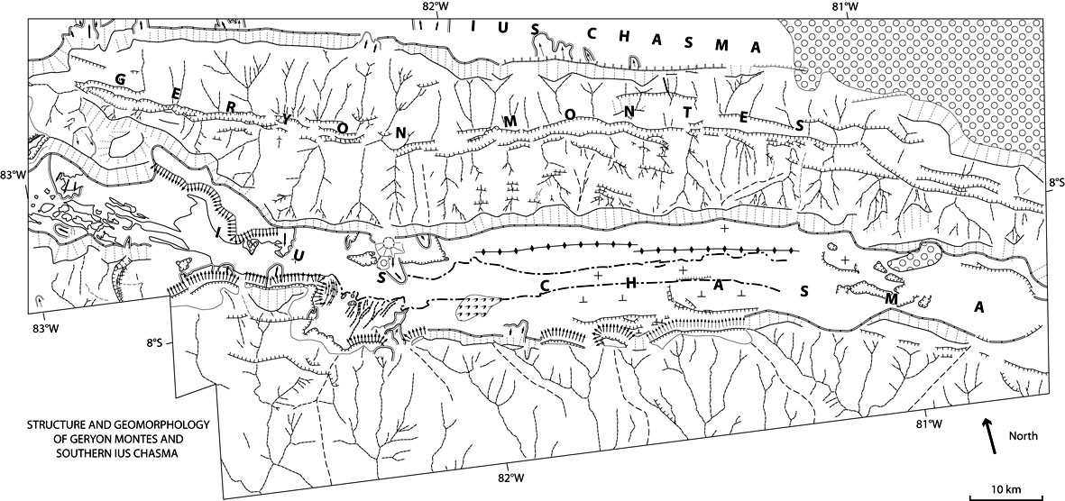 Structural map of Geryon Montes